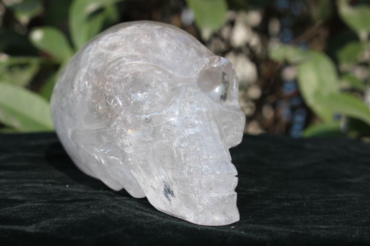 Alien Elongated Quartz Skull from Brazil  with rainbows 4140